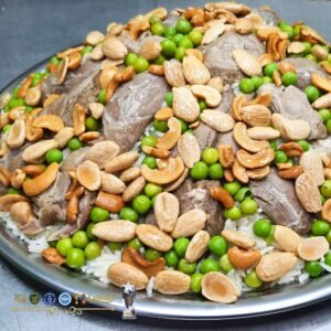 One plate of Mansaf with rice and lamb for 5 people